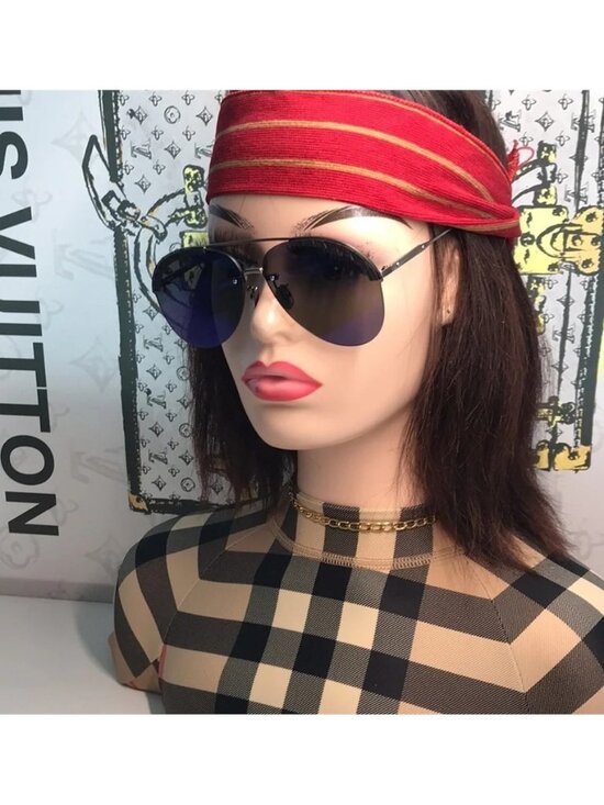 New Authentic Bottega Veneta BV0242S 003 Sunglasses – Blue Pilot Aviator main image 8